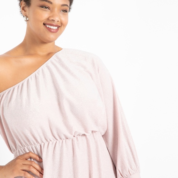 Eloquii One Shoulder Lurex Knit Dress NWT Size 18 - Picture 2 of 3